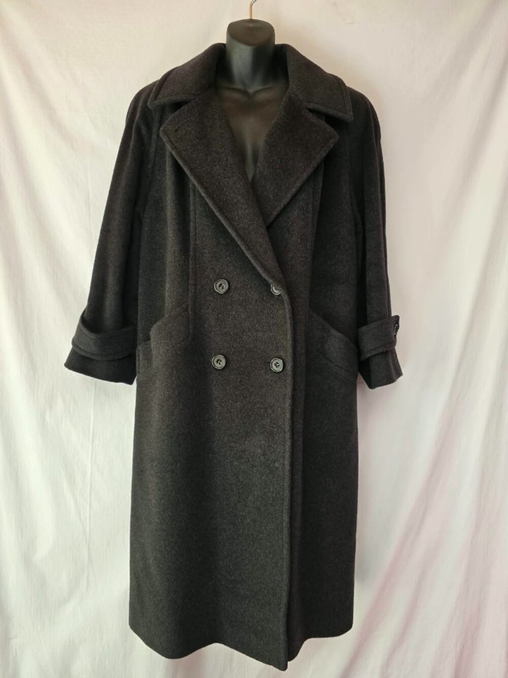 MALISSA Cashmere & Wool Long Double-Breasted Coat โ Made in Canada